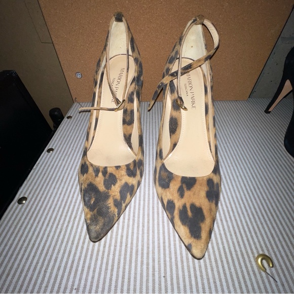MARION PARKE LEOPARD ANKLE STRAP PUMP - Picture 6 of 10